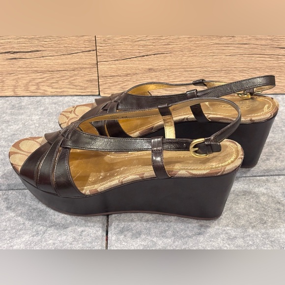π€π€ Coach Mollie Platform Wedge Sandals - Brownπ€ π€ - Picture 5 of 7